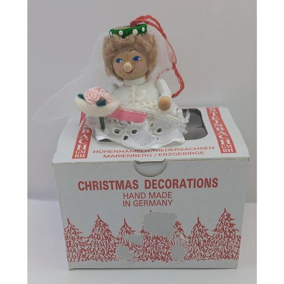 Vintage Steinbach Christmas Ornament Wooden Hand Made Hand Painted Bride - Picture 4 of 4